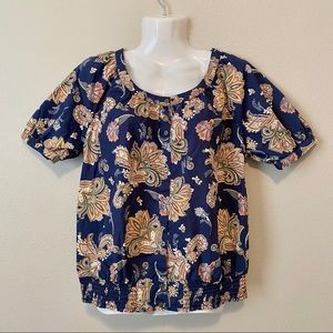 TOMMY HILFIGER Blue Paisley Print Blouse